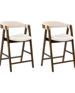 Set di 2 sedie alte DAY Bouclé Marrone/Beige chiaro