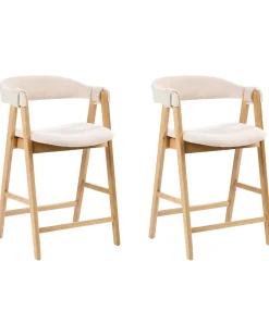 Set di 2 sedie alte DAY Bouclé Marrone chiaro/Beige chiaro
