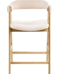 Set di 2 sedie alte DAY Bouclé Marrone chiaro/Beige chiaro
