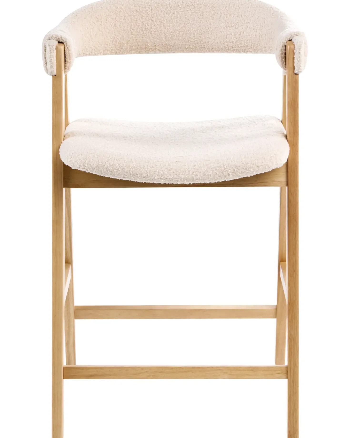 Set di 2 sedie alte DAY Bouclé Marrone chiaro/Beige chiaro