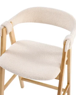 Set di 2 sedie alte DAY Bouclé Marrone chiaro/Beige chiaro
