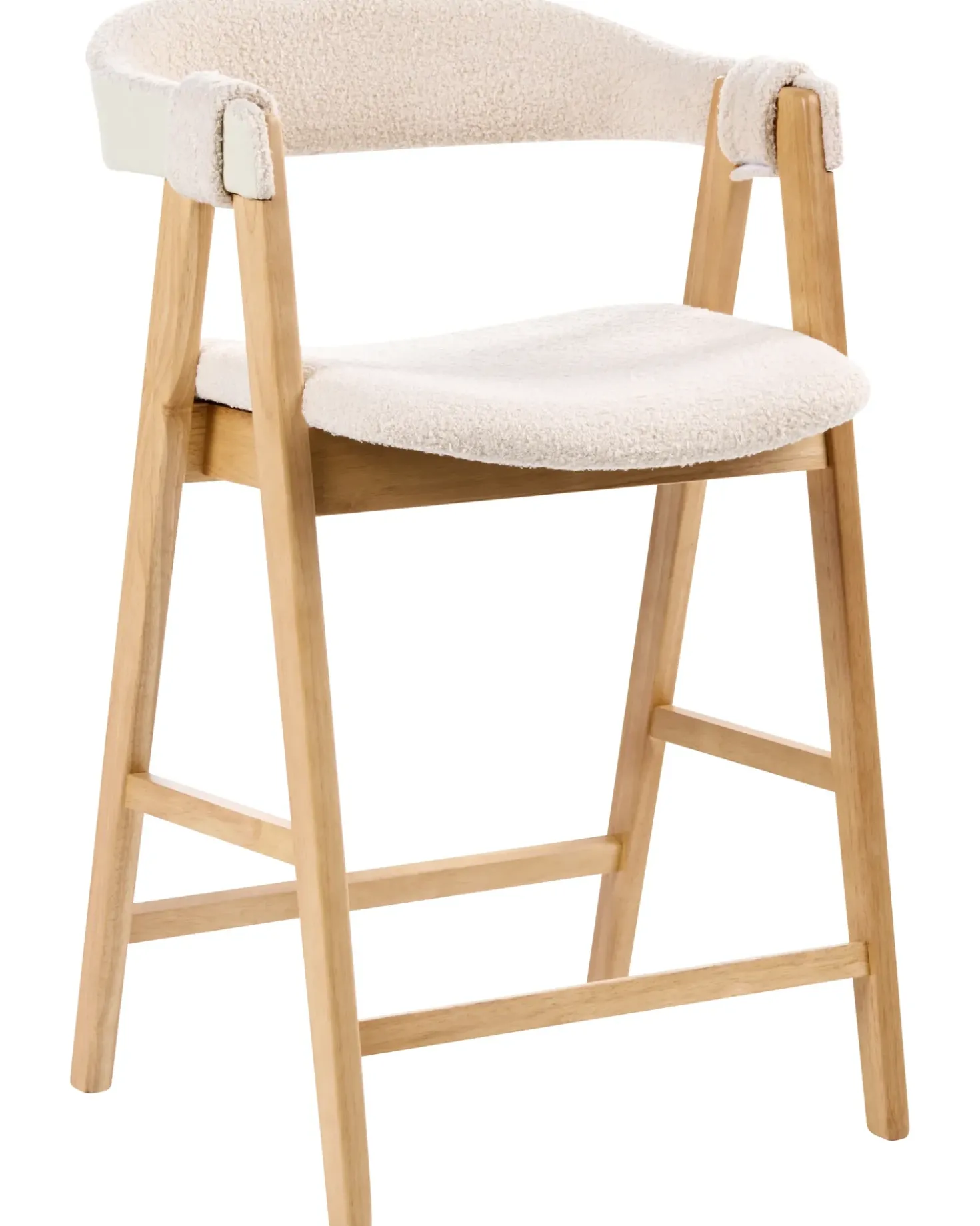 Set di 2 sedie alte DAY Bouclé Marrone chiaro/Beige chiaro