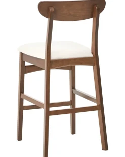 Set di 2 sedie alte DOYLE Legno Marrone/Beige chiaro