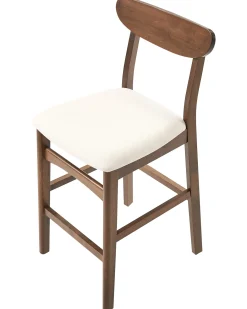Set di 2 sedie alte DOYLE Legno Marrone/Beige chiaro
