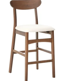Set di 2 sedie alte DOYLE Legno Marrone/Beige chiaro