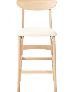 Set di 2 sedie alte DOYLE Legno Marrone chiaro/Beige chiaro