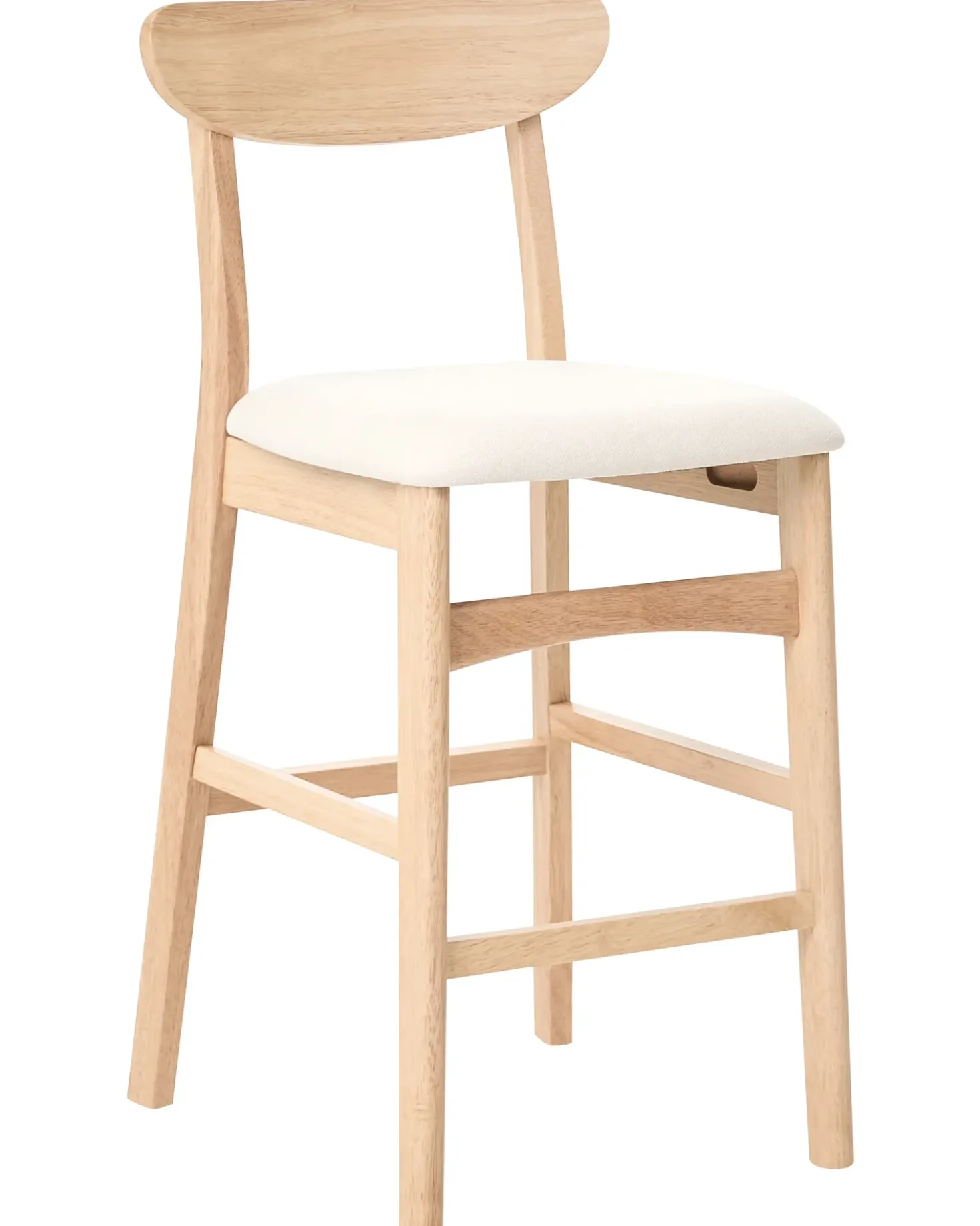 Set di 2 sedie alte DOYLE Legno Marrone chiaro/Beige chiaro