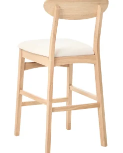 Set di 2 sedie alte DOYLE Legno Marrone chiaro/Beige chiaro