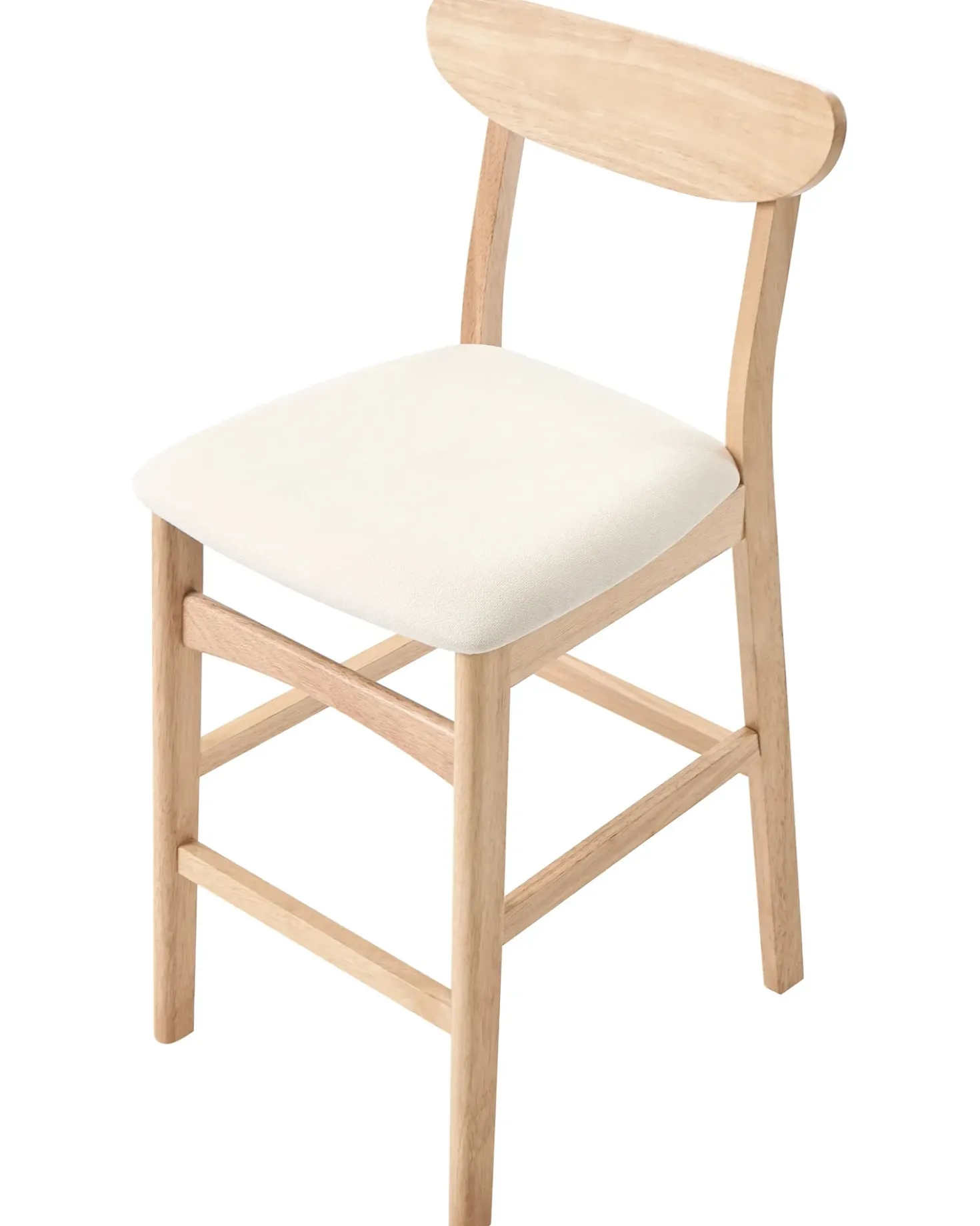Set di 2 sedie alte DOYLE Legno Marrone chiaro/Beige chiaro