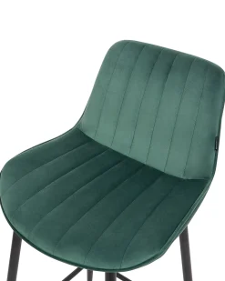 Set di 2 sedie alte DUBROVNIK Velluto Verde smeraldo