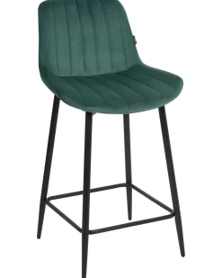 Set di 2 sedie alte DUBROVNIK Velluto Verde smeraldo
