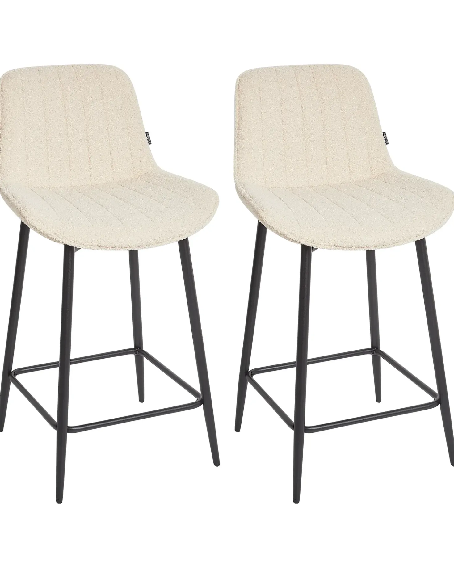 Set di 2 sedie alte DUBROVNIK Bouclé Beige chiaro