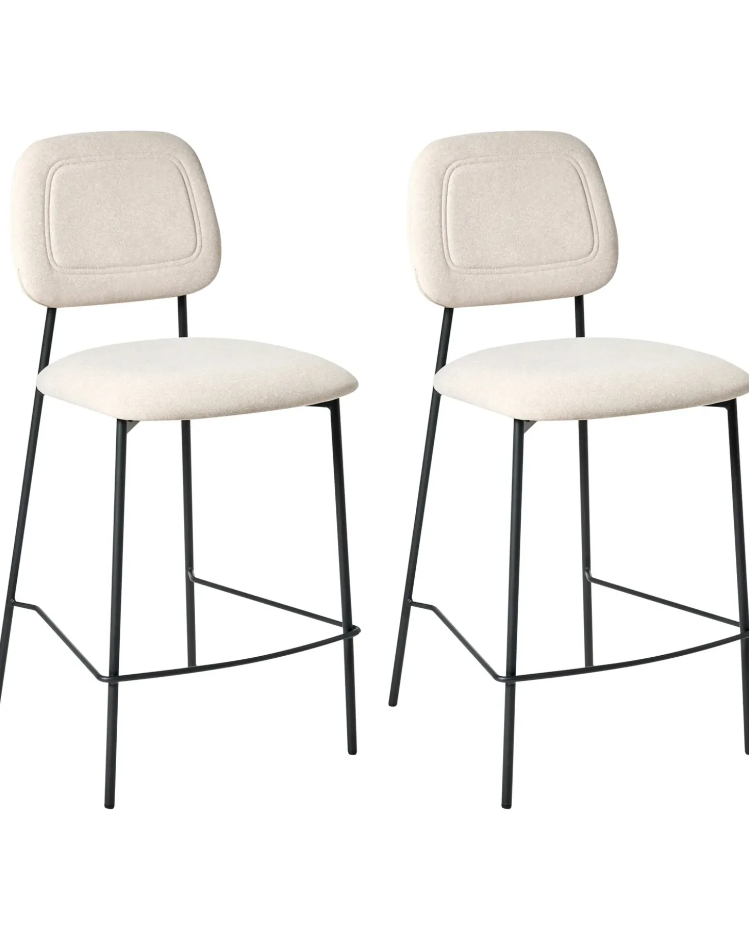 Set di 2 sedie alte DUETTE Velluto Beige chiaro