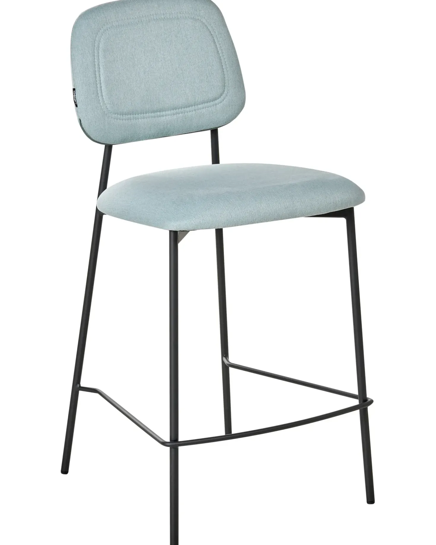Set di 2 sedie alte DUETTE Tessuto Azzurro