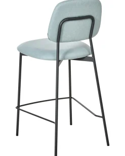 Set di 2 sedie alte DUETTE Tessuto Azzurro