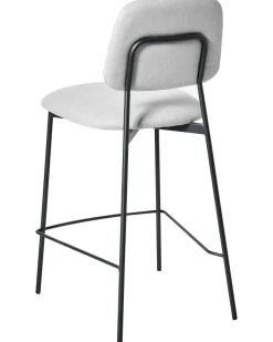 Set di 2 sedie alte DUETTE Lino sintetico Grigio chiaro