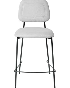 Set di 2 sedie alte DUETTE Lino sintetico Grigio chiaro
