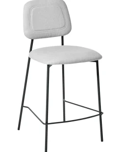Set di 2 sedie alte DUETTE Lino sintetico Grigio chiaro
