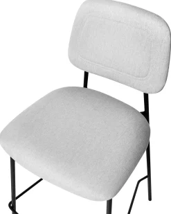 Set di 2 sedie alte DUETTE Lino sintetico Grigio chiaro