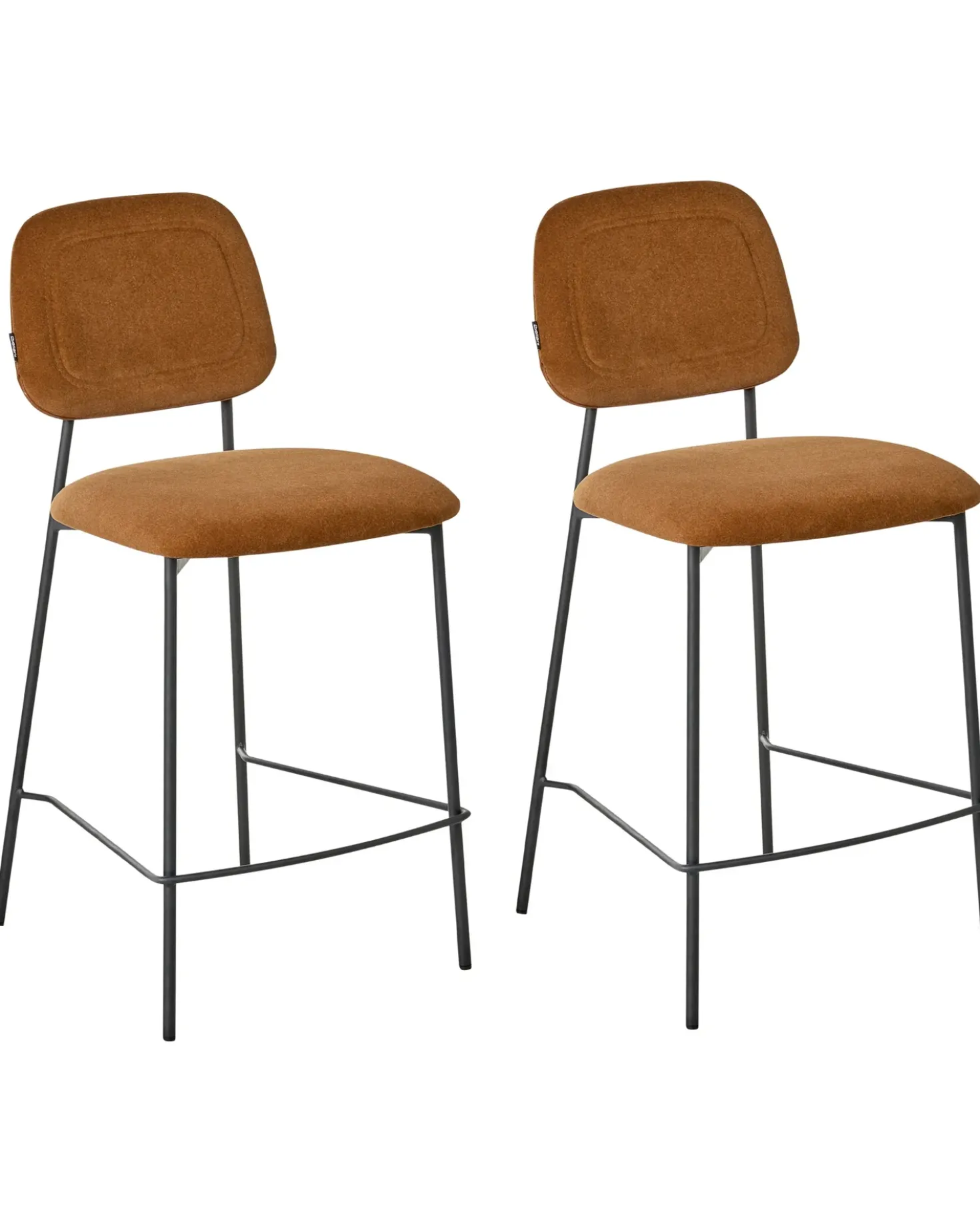 Set di 2 sedie alte DUETTE Velluto Marrone dorato