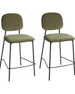 Set di 2 sedie alte DUETTE Velluto Verde oliva
