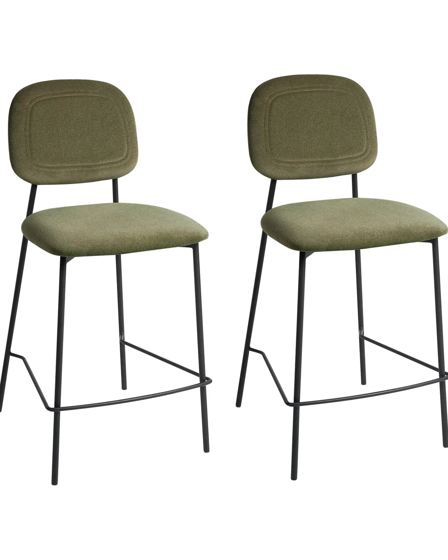Set di 2 sedie alte DUETTE Velluto Verde oliva