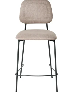 Set di 2 sedie alte DUETTE Lino sintetico Tortora