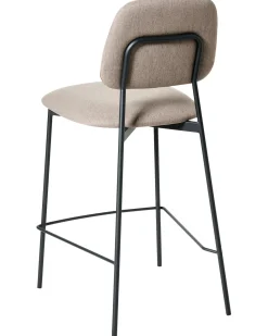 Set di 2 sedie alte DUETTE Lino sintetico Tortora