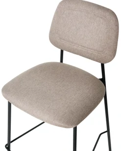 Set di 2 sedie alte DUETTE Lino sintetico Tortora