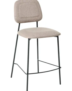 Set di 2 sedie alte DUETTE Lino sintetico Tortora