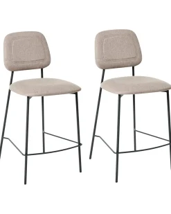 Set di 2 sedie alte DUETTE Lino sintetico Tortora
