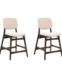 Set di 2 sedie alte ELAINE Bouclé Marrone/Beige chiaro