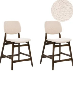 Set di 2 sedie alte ELAINE Bouclé Marrone/Beige chiaro