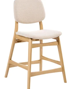 Set di 2 sedie alte ELAINE Bouclé Marrone chiaro/Beige