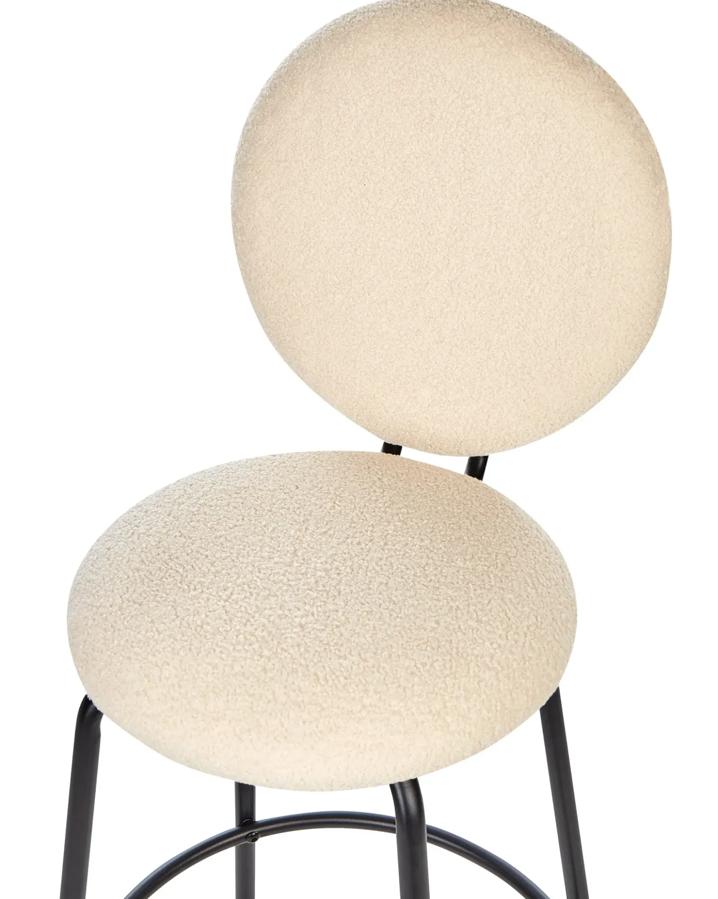 Set di 2 sedie alte EMERY Bouclé Beige chiaro