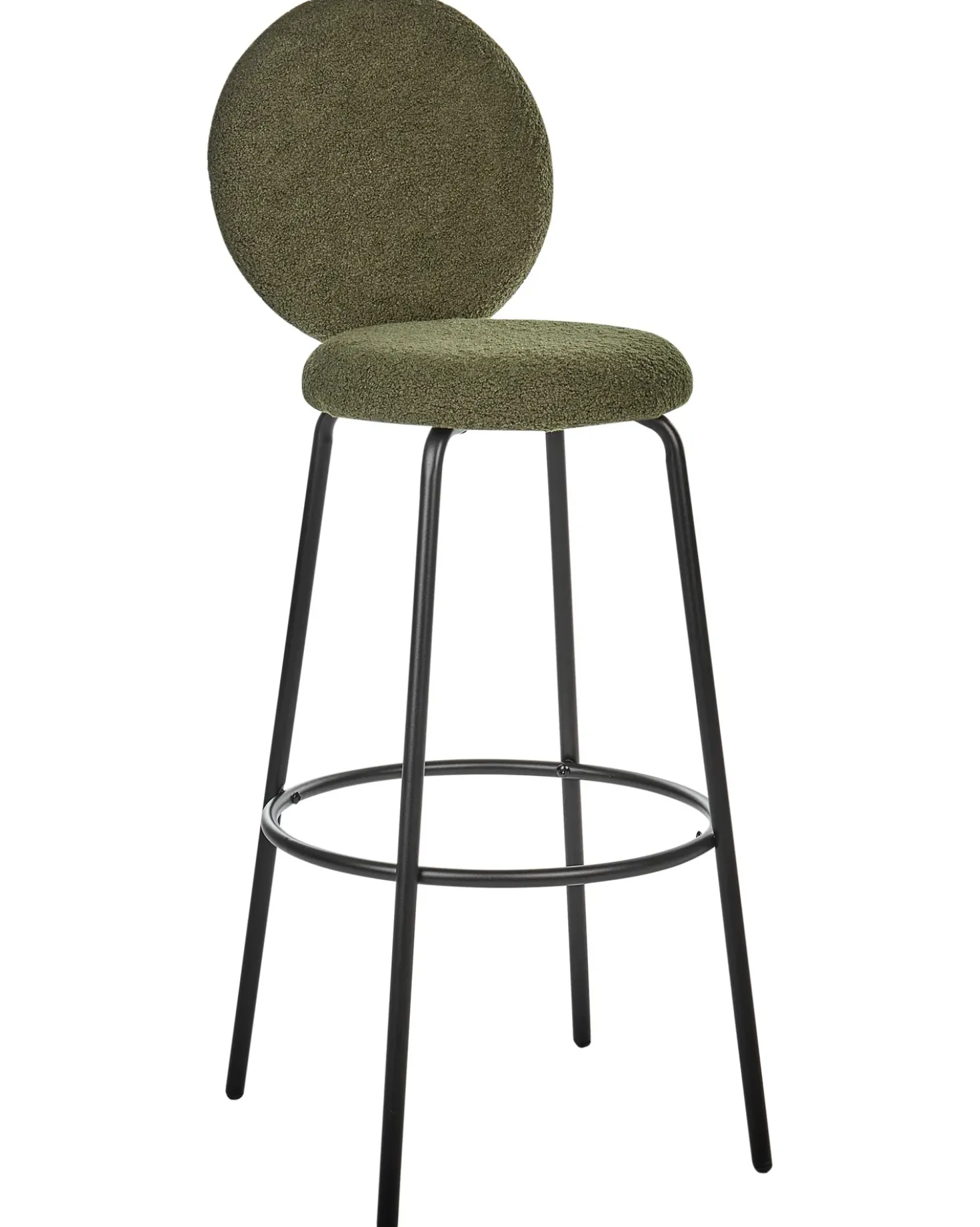Set di 2 sedie alte EMERY Bouclé Verde scuro