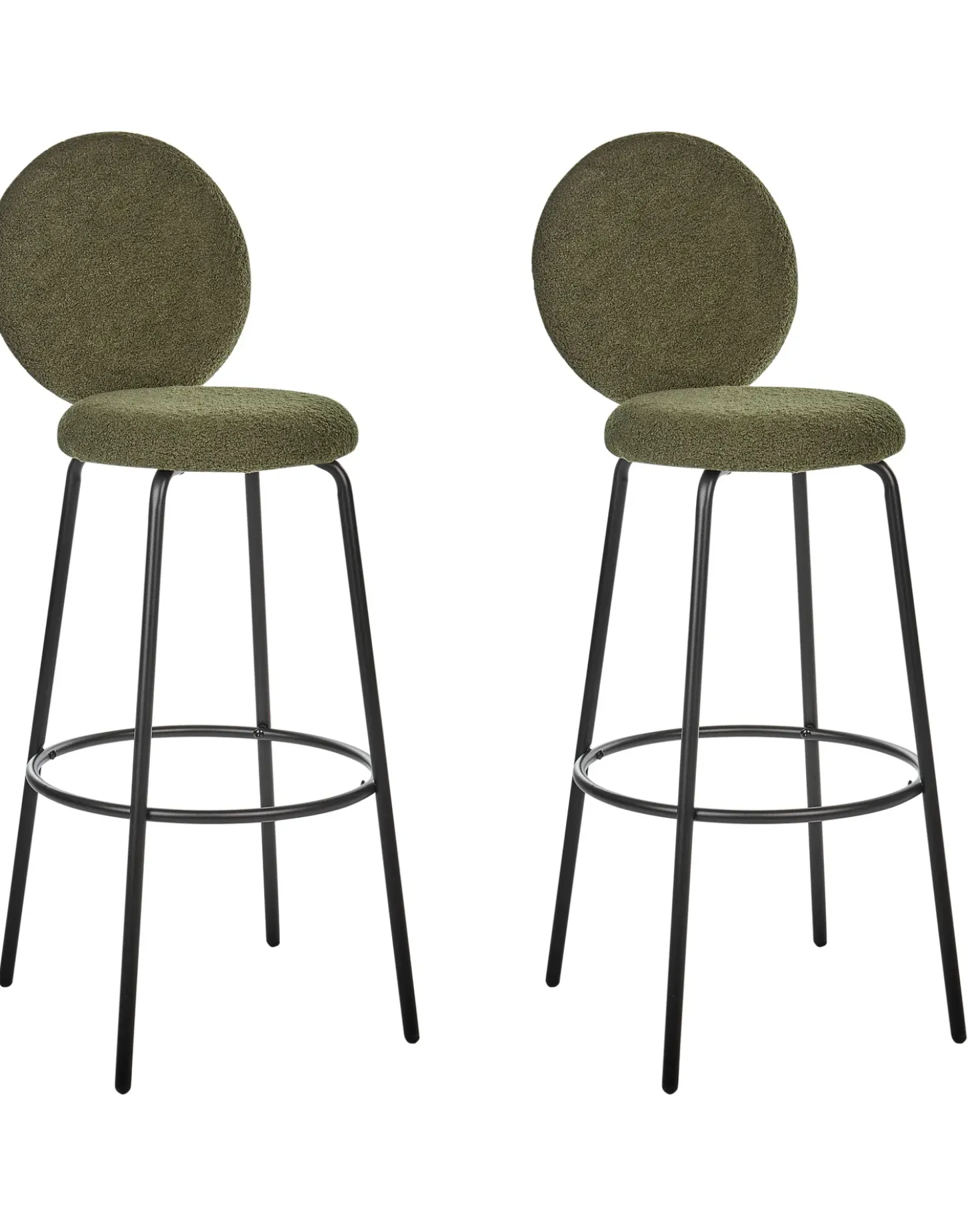 Set di 2 sedie alte EMERY Bouclé Verde scuro