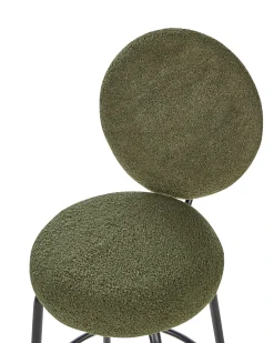 Set di 2 sedie alte EMERY Bouclé Verde scuro