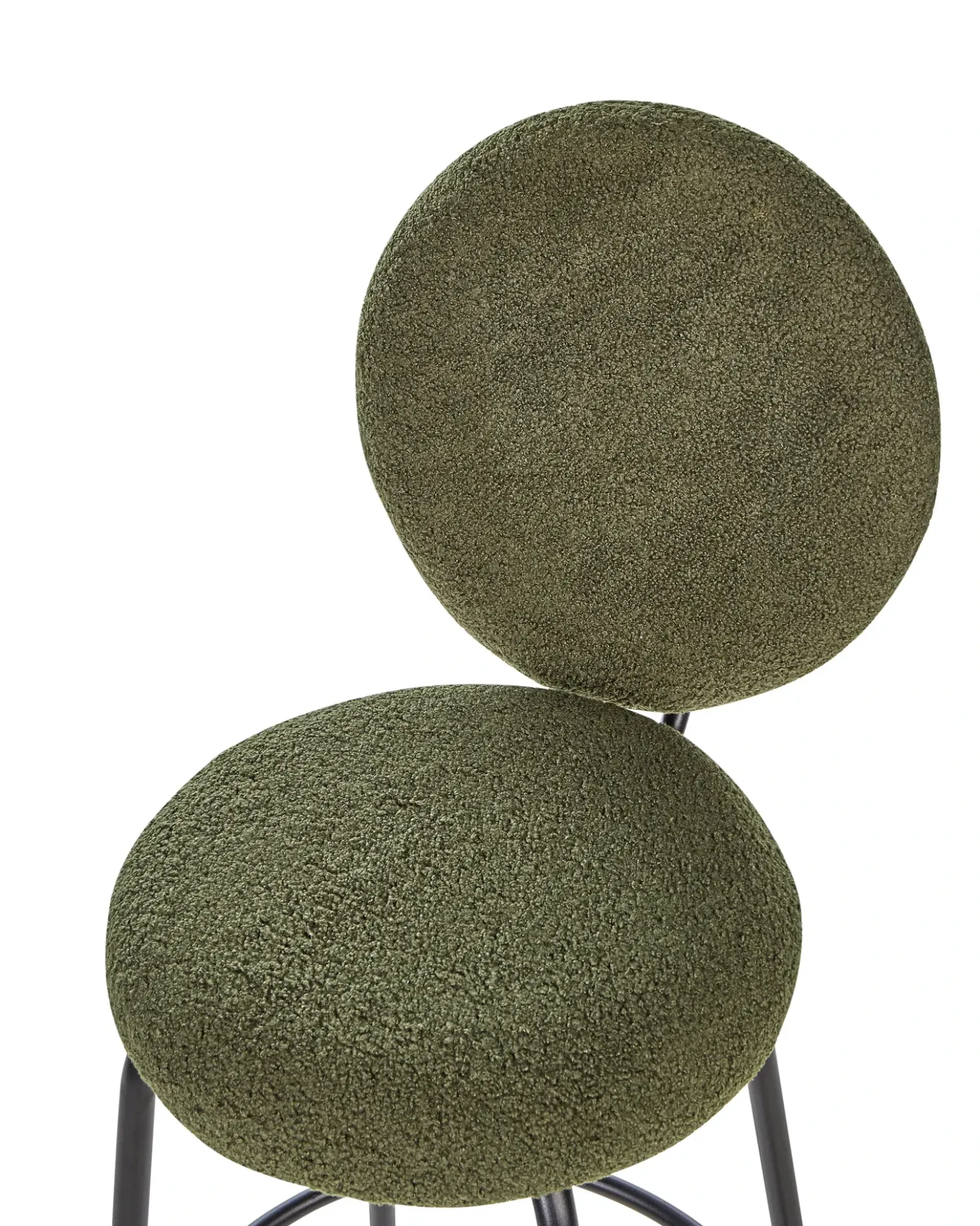Set di 2 sedie alte EMERY Bouclé Verde scuro