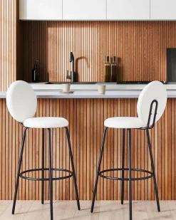 Set di 2 sedie alte EMERY Bouclé Bianco