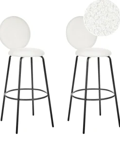 Set di 2 sedie alte EMERY Bouclé Bianco