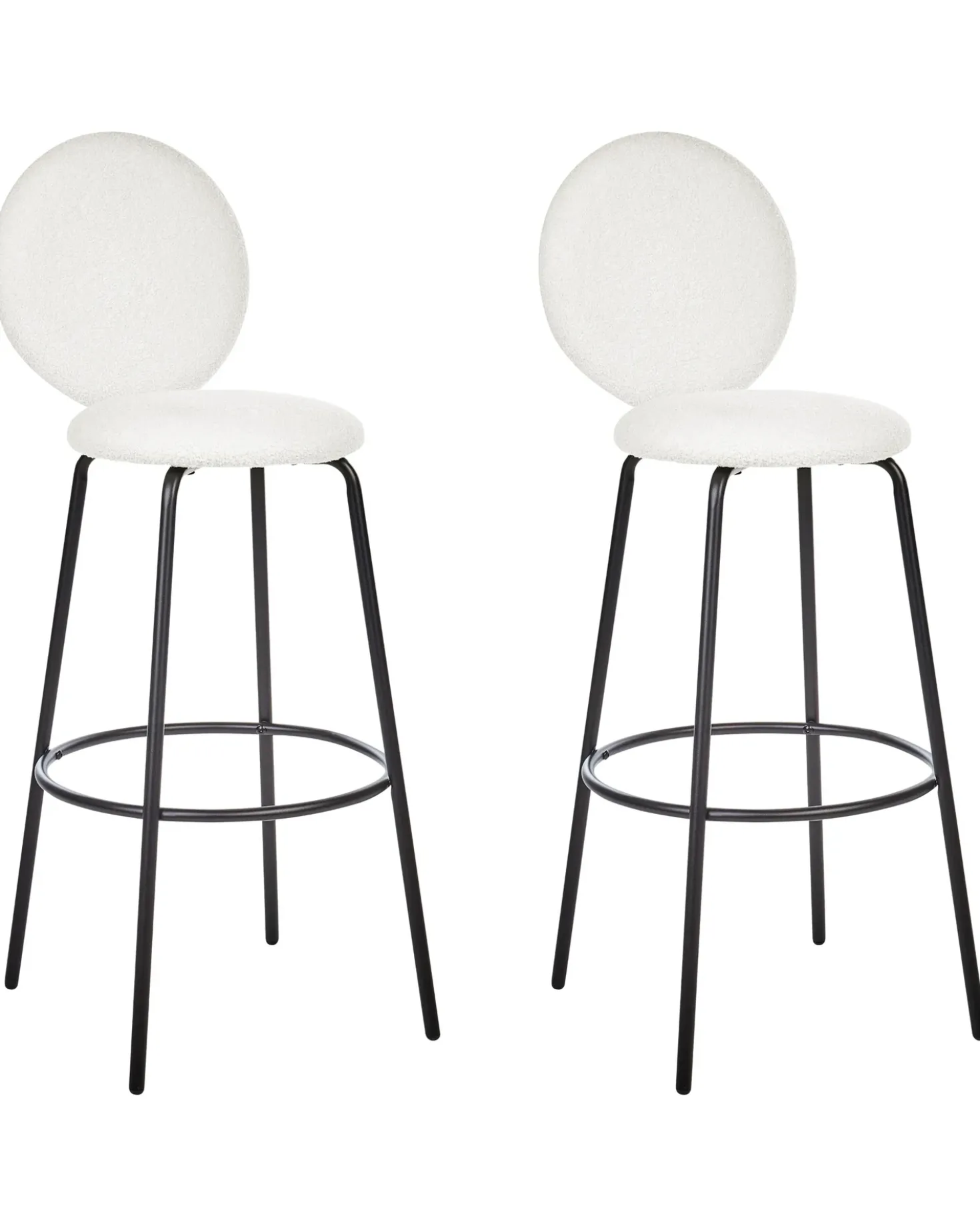 Set di 2 sedie alte EMERY Bouclé Bianco