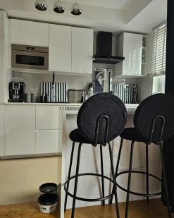 Set di 2 sedie alte EMERY Bouclé Nero