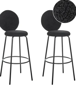 Set di 2 sedie alte EMERY Bouclé Nero