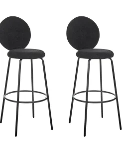 Set di 2 sedie alte EMERY Bouclé Nero