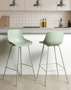 Set di 2 sedie alte EMMET Verde chiaro