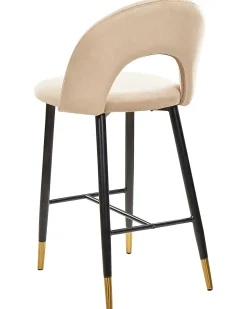 Set di 2 sedie alte FALTON Velluto Beige