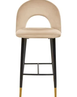 Set di 2 sedie alte FALTON Velluto Beige