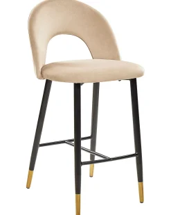 Set di 2 sedie alte FALTON Velluto Beige