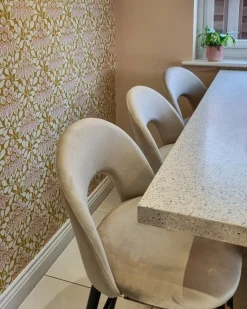 Set di 2 sedie alte FALTON Velluto Beige